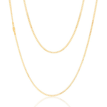 9ct Yellow Solid Gold 60 Gauge Curb 60cm Chain
