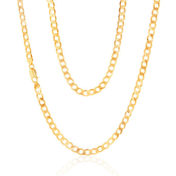9ct Yellow Solid Gold 150 Gauge Curb 55cm Chain
