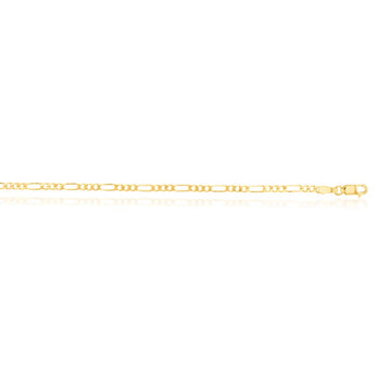 9ct Yellow Solid Gold 60 Gauge Figaro 19cm Bracelet