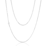 9ct White Gold 50 Gauge Tight Curb 51cm Chain