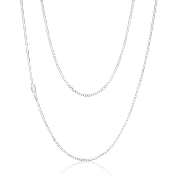 9ct White Gold 50 Gauge Tight Curb 51cm Chain