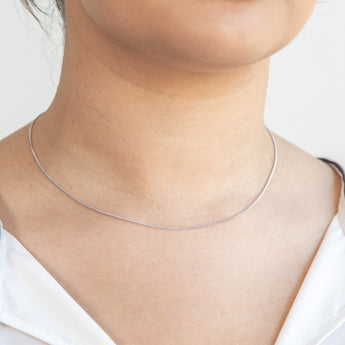 9ct White Solid Gold 40 Gauge 41cm Chain
