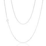 9ct White Solid Gold 40 Gauge Curb 46cm Chain