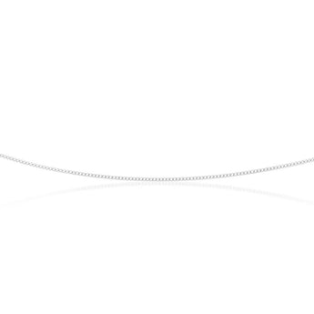 9ct White Solid Gold 40 Gauge Curb 46cm Chain