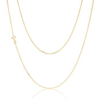 9ct Yellow Solid Gold 40 Gauge Curb 56cm Chain
