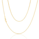 9ct Yellow Gold 40 Gauge 1:1 Figaro 46cm Chain
