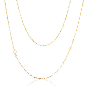 9ct Yellow Gold 40 Gauge 1:3 Figaro 51cm Chain