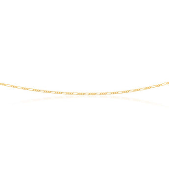 9ct Yellow Gold 40 Gauge 1:3 Figaro 51cm Chain