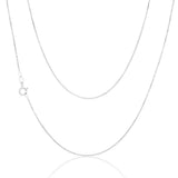 9ct White Solid Gold 15 Gauge Box 41cm Chain