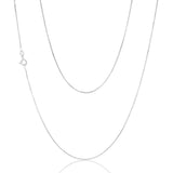 9ct White Solid Gold 15 Gauge Box 51cm Chain