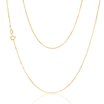 9ct Yellow Solid Gold 15 Gauge 46cm Chain