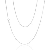 9ct White Solid Gold 40 Gauge Curb 51cm Chain