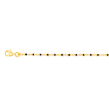 Load image into Gallery viewer, 9ct Yellow Gold Fancy Black Bead 25.4cm Anklet