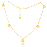 9ct Yellow Gold Disc Charm 27cm Anklet