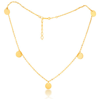 9ct Yellow Gold Disc Charm 27cm Anklet