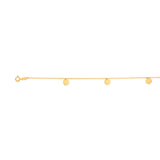 9ct Yellow Gold Disc Charm 27cm Anklet