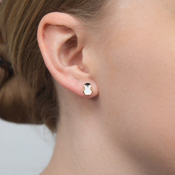 9ct Yellow Gold Penguin Stud Earrings