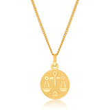 9ct Yellow Gold Zodiac Libra Pendant