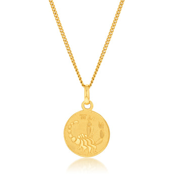 9ct Yellow Gold Zodiac Scorpio Pendant