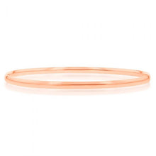 Load image into Gallery viewer, 9ct Rose Gold 3mm Half round 65mm Bangle
