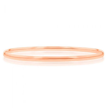 9ct Rose Gold 3mm Half round 65mm Bangle