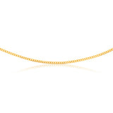 9ct Yellow Gold Concave Extra Flat 80 Gauge 3mm Curb 45cm Chain