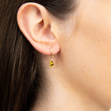 9ct Yellow Gold Coloured Dangling Duck On Sleeper Earrings