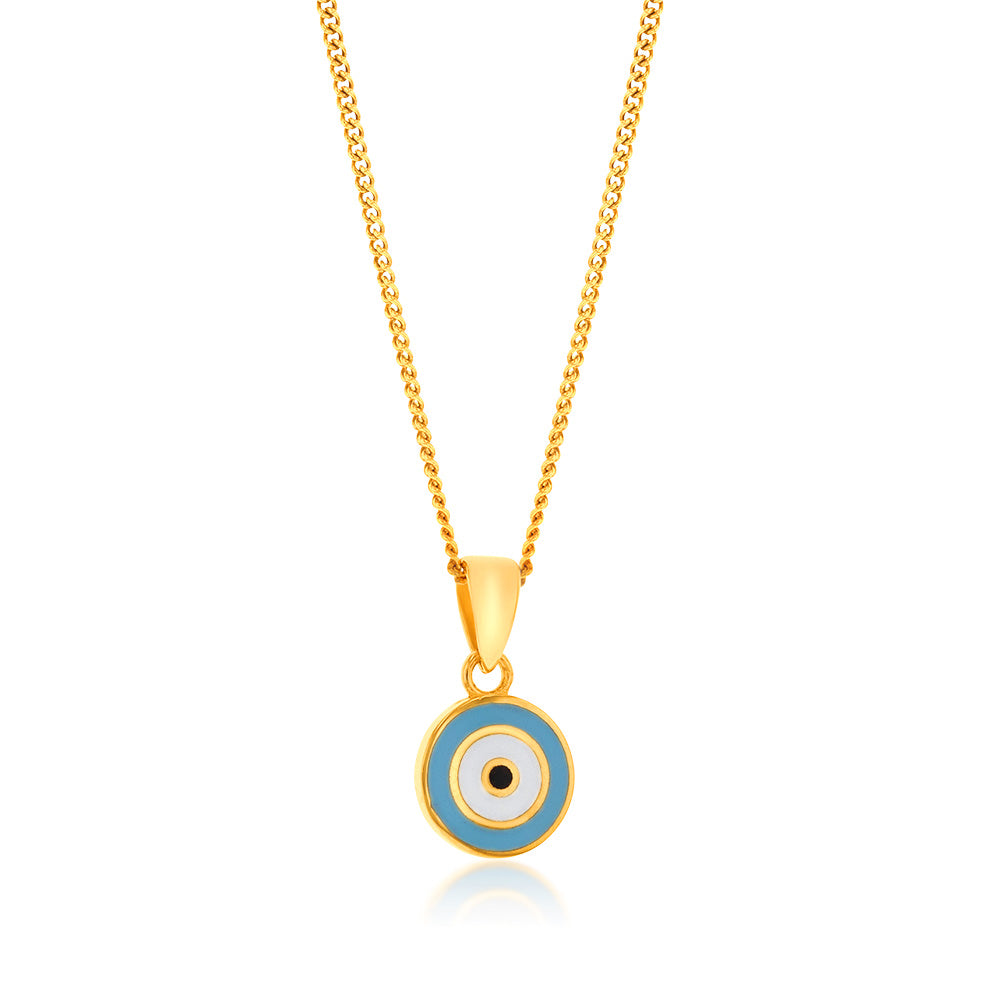 9ct Yellow Gold Evil Eye Double Sided Pendant