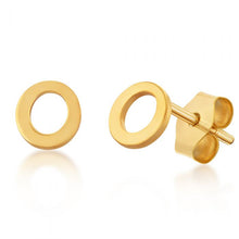 Load image into Gallery viewer, 9ct Yellow Gold Mini Initial &quot;O&quot; Stud Earrings