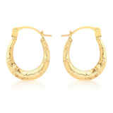 9ct Yellow Gold Mini Groove Creole Earring