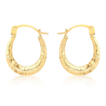 9ct Yellow Gold Mini Groove Creole Earring