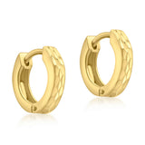 9ct Yellow Gold Pyramid Creole Earring