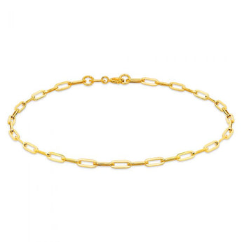9ct Yellow Gold Small Paperclip 18.4cm Bracelet
