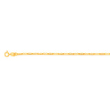 9ct Yellow Gold Small Paperclip 18.4cm Bracelet