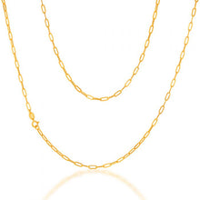 Load image into Gallery viewer, 9ct Yellow Gold Small Paperclip 50cm Chain