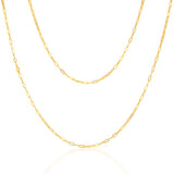 9ct Yellow Gold Small Paperclip 60cm Chain