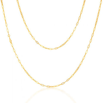 9ct Yellow Gold Small Paperclip 60cm Chain