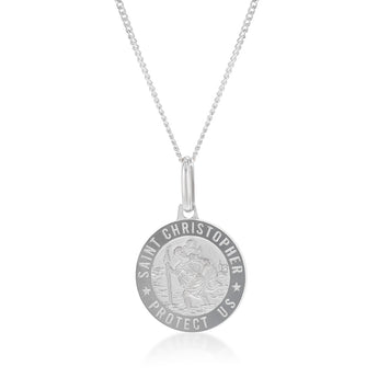 9ct White Gold St. Christopher Medal Pendant