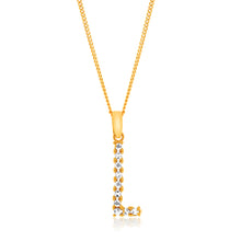 Load image into Gallery viewer, 9ct Yellow And White Gold Two Tone Diamond Cut Initial &quot;L&quot; Pendant