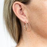 9ct Two Tone Gold High Polish Twist Hoop Earrings