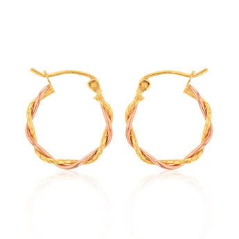 9ct Yellow Gold Tube Hoop Earrings