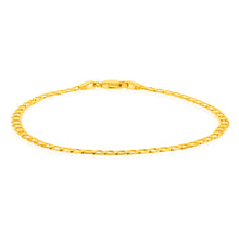 Load image into Gallery viewer, 9ct Yellow Gold Superflat Light 80 Gauge Curb 19cm Bracelet