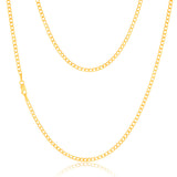 9ct Yellow Gold Superflat Light Curb 65 Gauge 50cm Chain
