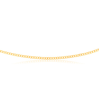 9ct Yellow Gold Superflat Light Curb 65 Gauge 50cm Chain