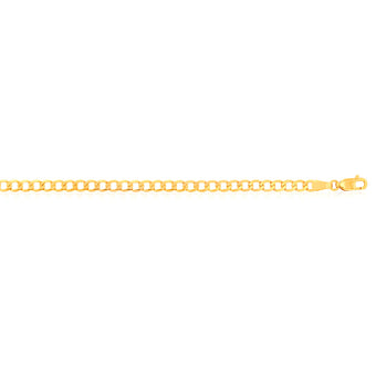 9ct Yellow Gold Superflat Light 95 Gauge Curb 21cm Bracelet