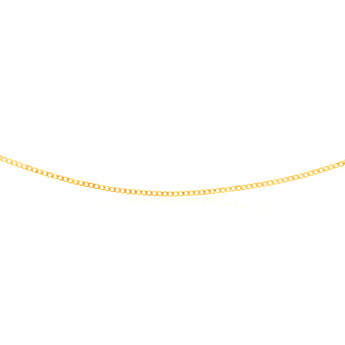 9ct Yellow Gold Superflat Light 50 Gauge Curb 40cm Chain