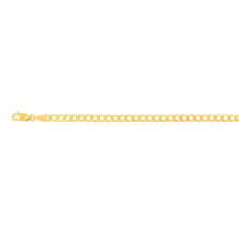 Load image into Gallery viewer, 9ct Yellow Gold Curb Bevelled 100 Gauge 19cm Bracelet
