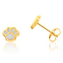 Load image into Gallery viewer, 9ct Yellow Gold Paw Mark Stud Earrings