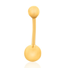 Load image into Gallery viewer, 9ct Yellow Gold 4mm &amp; 6mm Ball Belly Bar