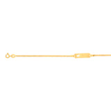 9ct Yellow Gold Heart Cut Out ID 45 Gauge Curb 16cm Baby Bracelet